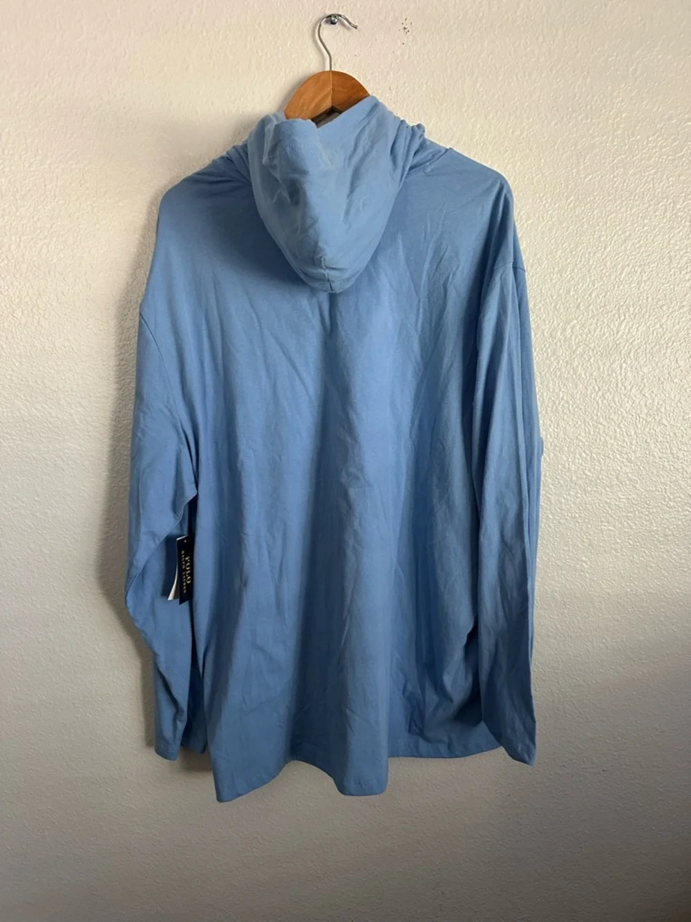 Polo Ralph Lauren Preppy Logo Lightweight Hoodie Baby Blue Mens Big & Tall Sizes